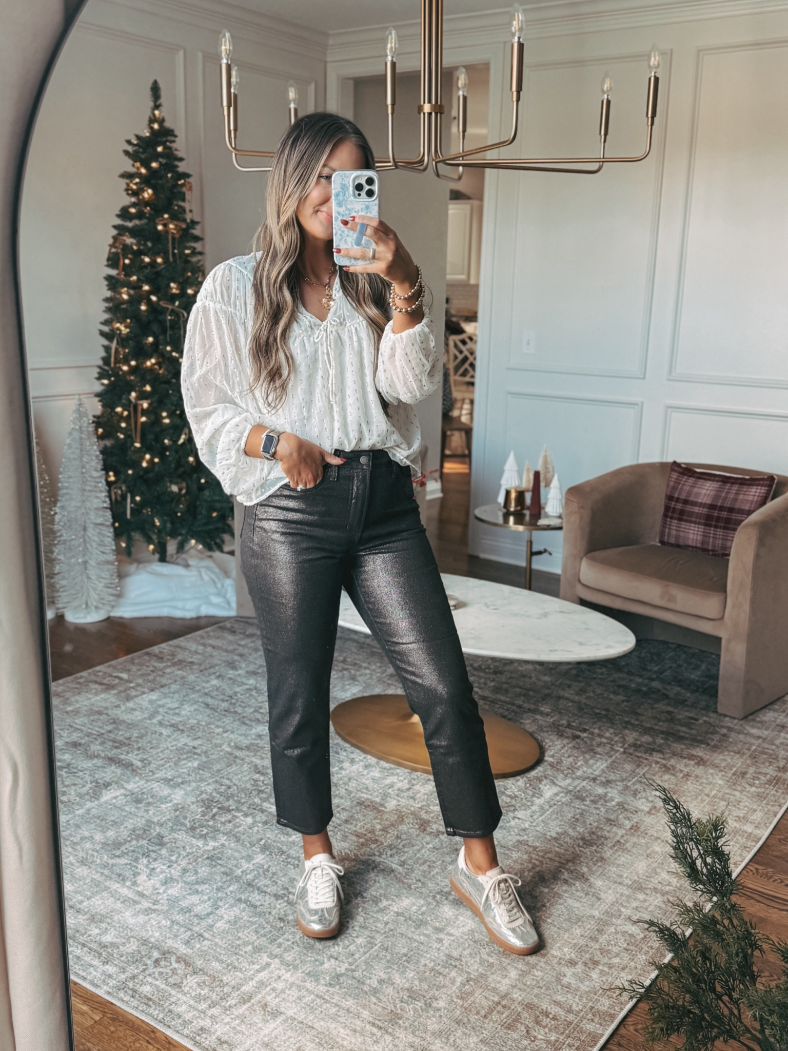 Holiday outfit idea from old navy. These brown coating pants are so cute! I love them with the lightweight blouse. Would make a great elevated casual New Year’s Eve outfit! 

Top tts small 
Pants size 10 (will need longs at 5’8) 



#LTKSaleAlert #LTKStyleTip #LTKHoliday