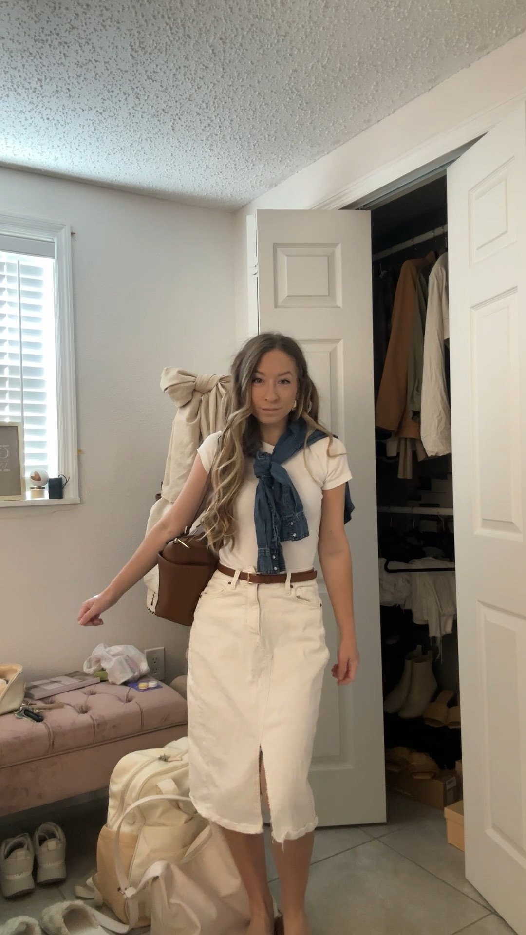 Casual white denim skirt summer outfit🤍

#LTKSeasonal #LTKootd