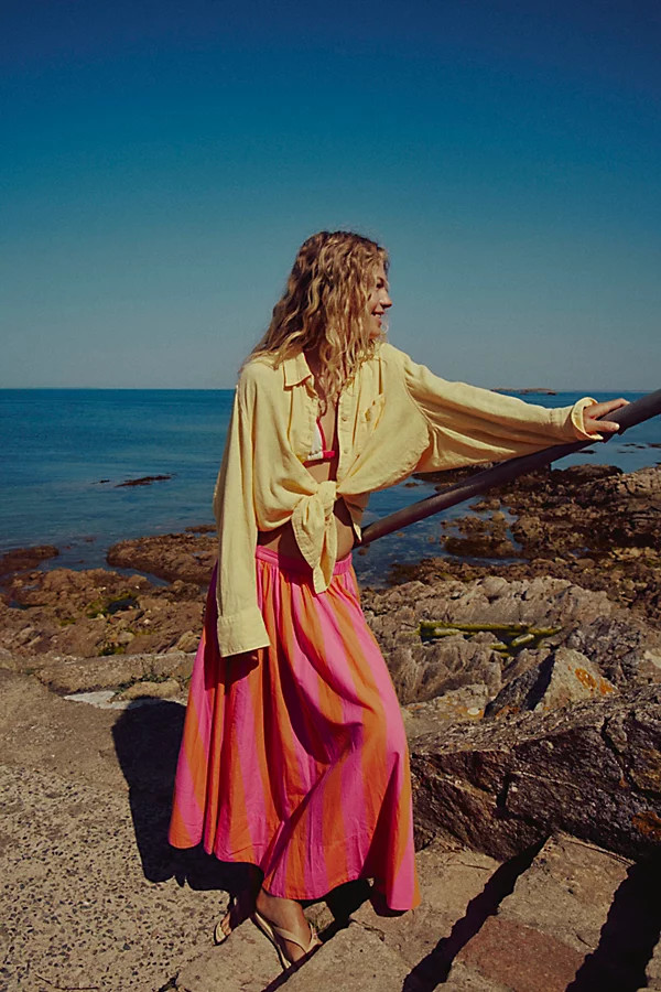 Lowen Striped Midi Skirt | Free People (Global - UK&FR Excluded)