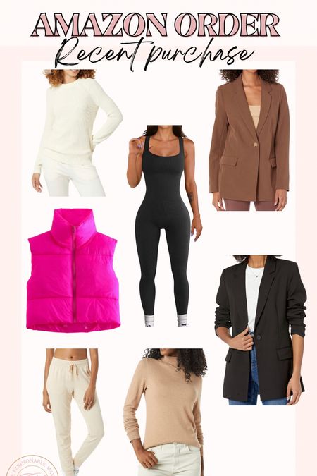 Amazon fall outfits. Amazon onesie. Amazon fitness. Amazon jumpsuit. Blazer. Joggers. Mini puffer vest. Sweater. 

#LTKSeasonal #LTKHoliday #LTKGiftGuide