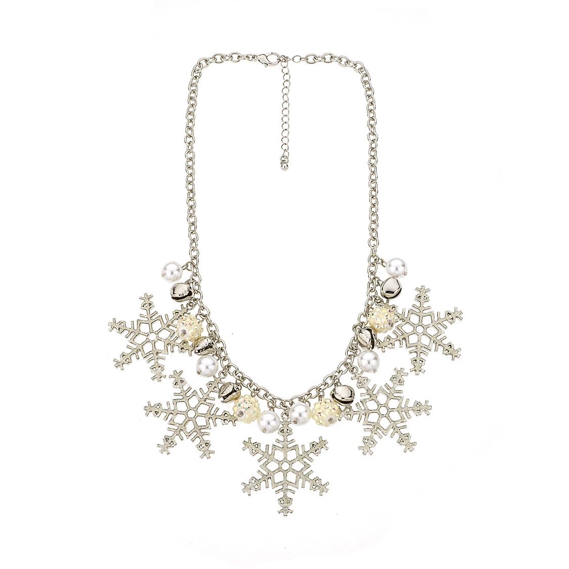 Silver Tone Snowflake Statement Necklace | Kohl's