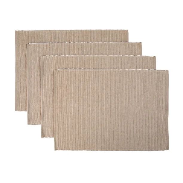 Mainstays Ribbed Chambray Placemat, 13 in x 18 in, Set of 4, Tan - Walmart.com | Walmart (US)