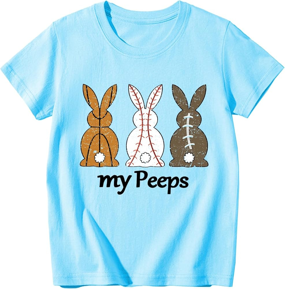 Boys Girls Easter Shirts Bunny Tshirt Short Sleeve Cotton Tee Funny Rabbit Graphic Tshirts 3-12 Y... | Amazon (US)