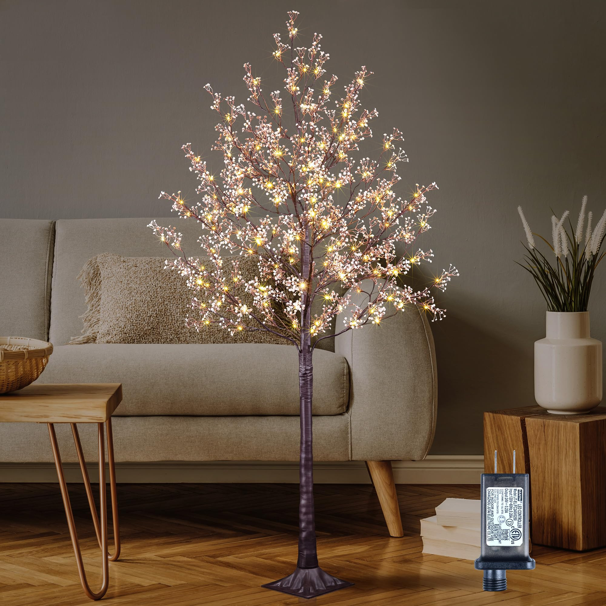 6FT Lighted Gypsophila Tree 176 LED Artificial Baby Breath Flowers Tree with Lights for Decor Ins... | Amazon (US)