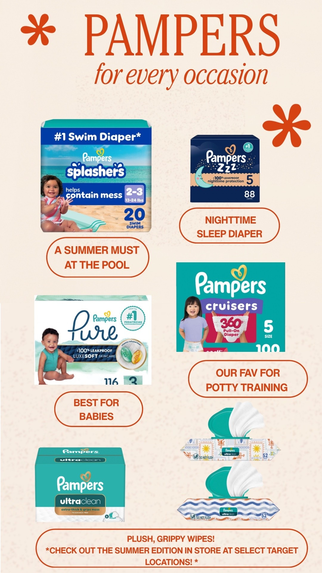 #ad My must have Pampers products- I’ve used all of them without fail for both my kids & have always found them to be the most reliable + trusted!

https://on.ltk.com/+6z6akNSVIsG99cQA_6jg-w

#pamperspartner #targetpartner @Target @pampersus #summer2026

#LTKmomlife #LTKBaby #LTKKids