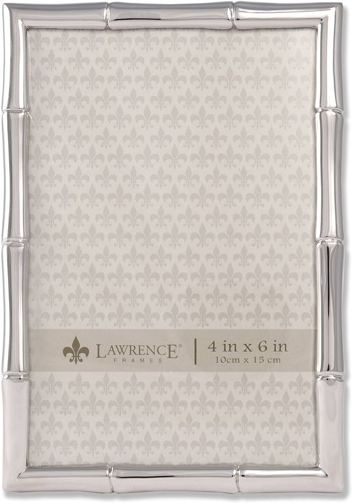 Lawrence Frames Bamboo Design Metal Frame, 4x6, Silver | Amazon (US)