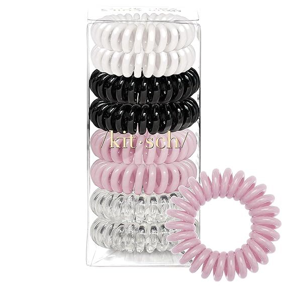Kitsch Spiral Hair Ties, Coil Hair Ties, Phone Cord Hair Ties, Hair Coils - 8pcs, Basics | Amazon (US)