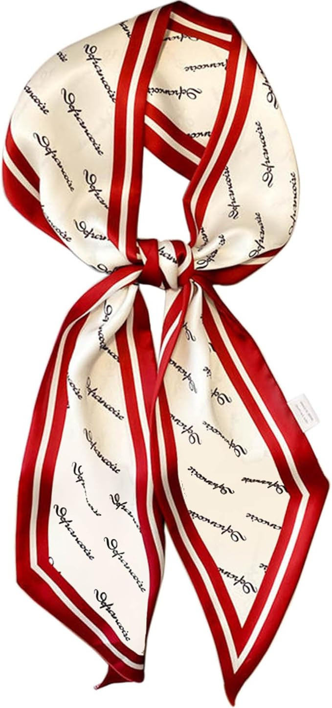 kcctoo 59" Mulberry Silk Like Head Scarf Women's Fashion Square Neck Satin Scarfs for Bag Hair Sc... | Amazon (US)