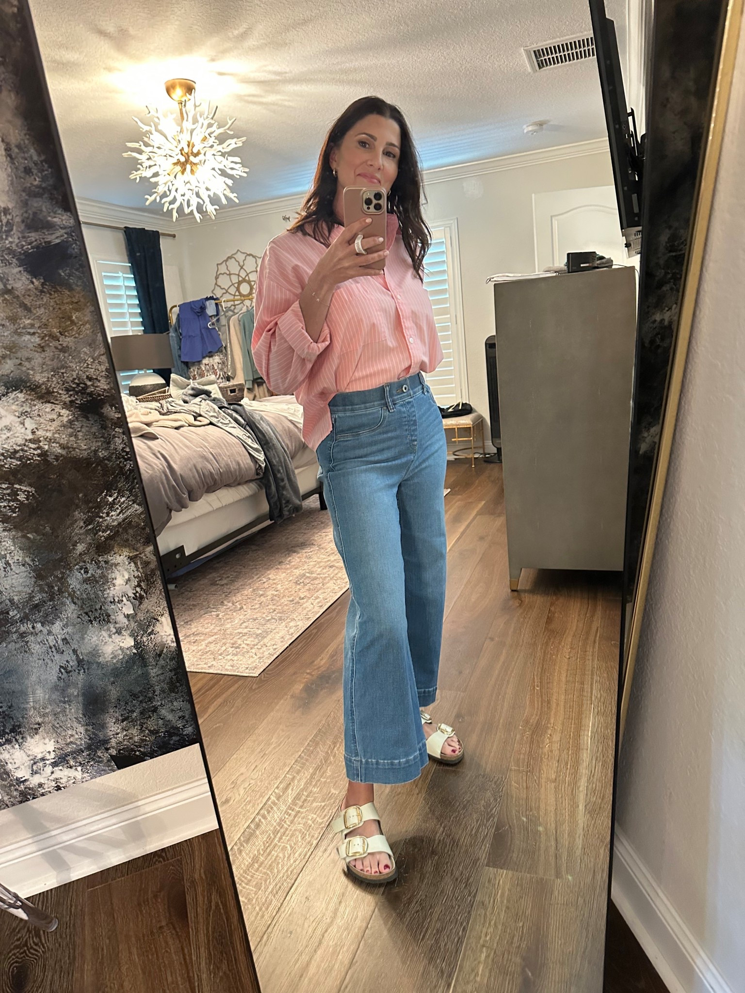 The shirt is the Abercrombie cropped button down from last year! I linked a similar Amazon version  

#LTKStyleTip #LTKSeasonal #LTKOver40