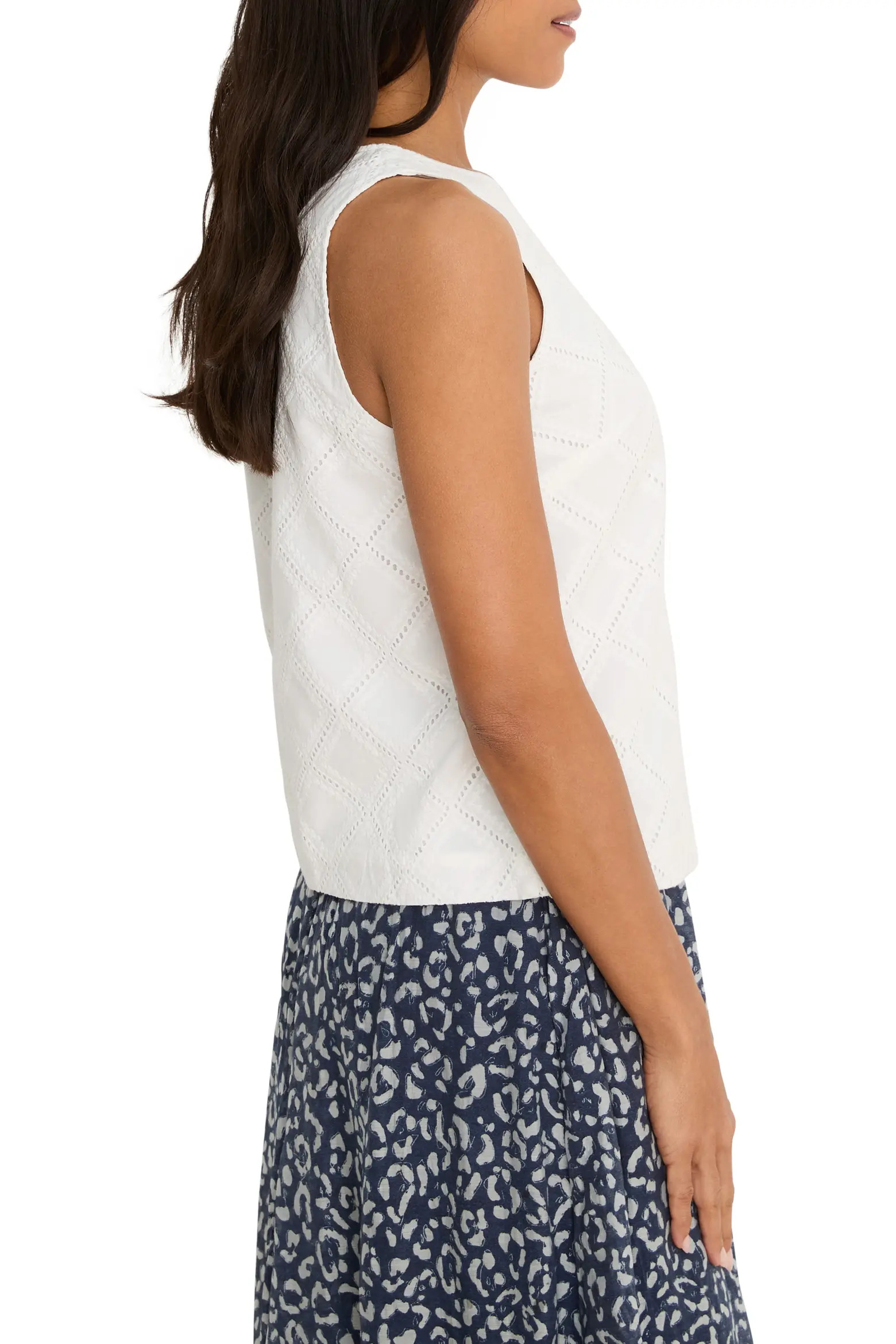 NIC+ZOE Diamond Eyelet Cotton Top (Women) | Nordstrom | Nordstrom