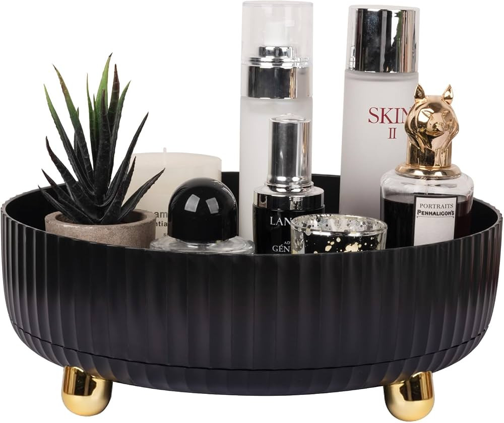 Anyoifax Makeup Perfume Organizer Tray 360 Degree Rotating Lazy Susan Skincare Lotion Organizer S... | Amazon (US)