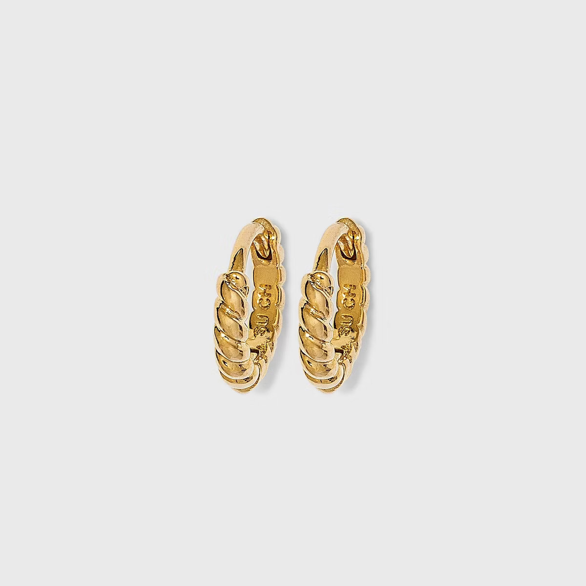 14K Gold Plated Twist Huggie Hoop Earrings - A New Day™ | Target