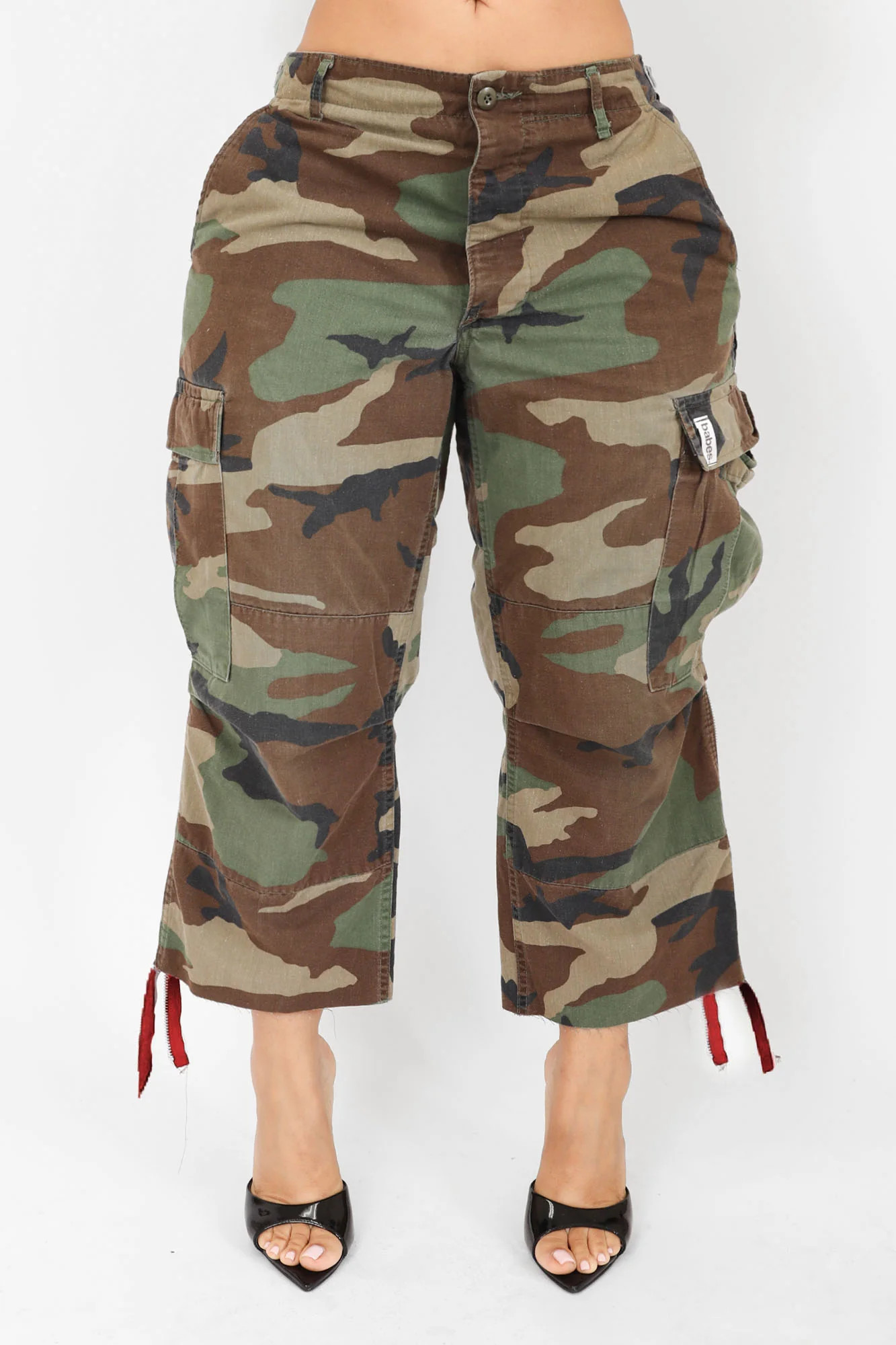 The Cropped Cargo Capri Red \u267b\ufe0f | BABES