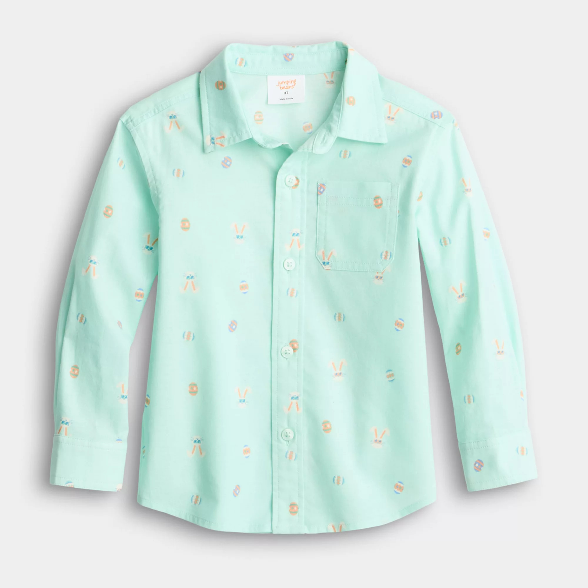 Baby & Toddler Jumping Beans® Long Sleeve Easter Button-Down Shirt | Kohl's