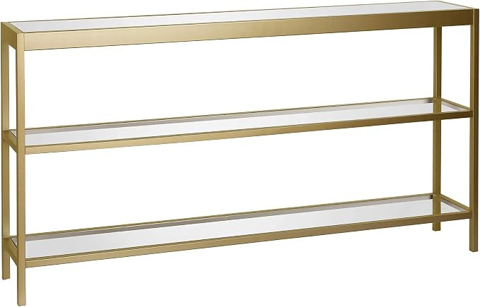 Henn&Hart 55" Wide Rectangular Console Table in Brass, Entryway Table, Accent Table for Living Ro... | Amazon (US)