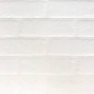 Pier White 4 in. x 12 in. 6 mm Polished Ceramic Subway Wall Tile (33-Piece) (10.76 sq. ft./Box) | The Home Depot
