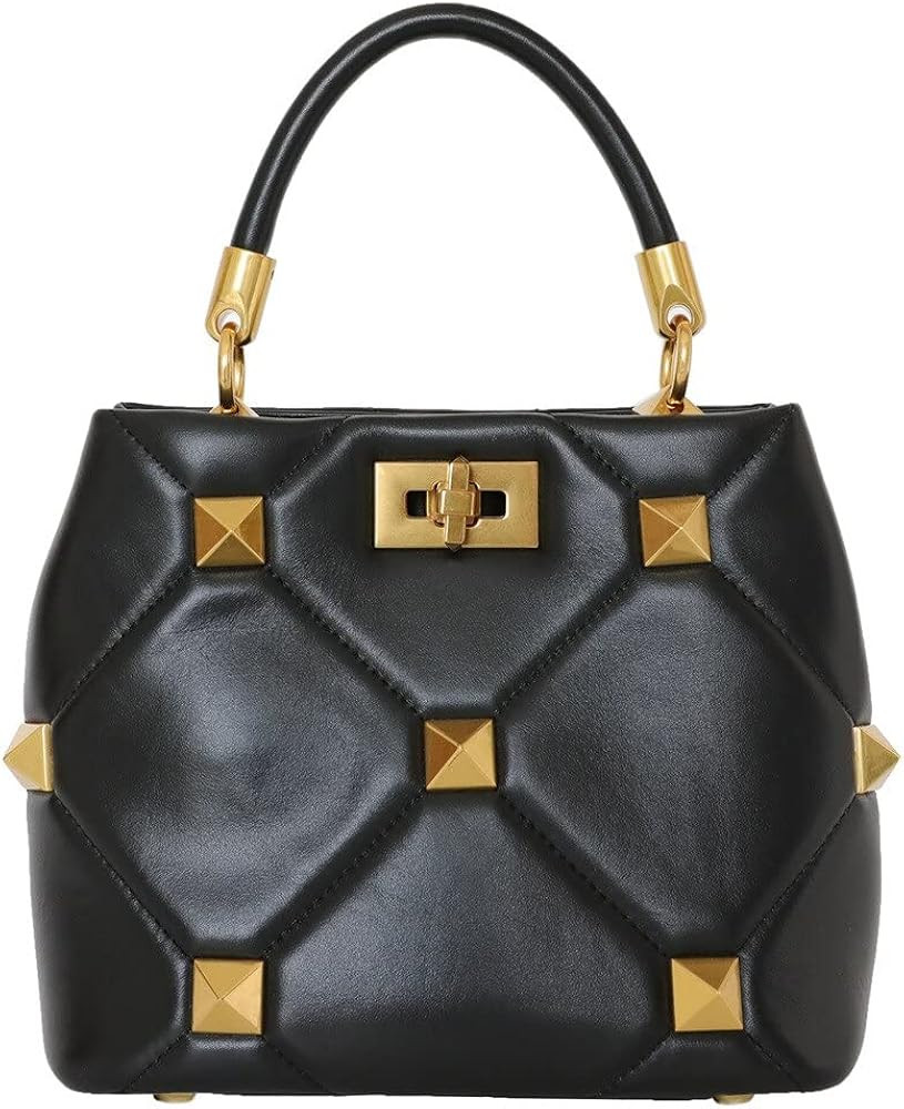 2022 Rivet Sheepskin Bucket Bag Leather Handbag Bags for Women Handbags Genuine Leather Mini Bag ... | Amazon (US)