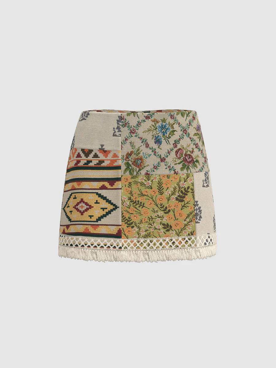 Jacquard A-Mini Skirts | Urban Revivo