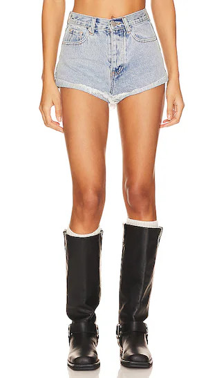 Kathleen Denim Short in Light Blue Wash | Revolve Clothing (Global)