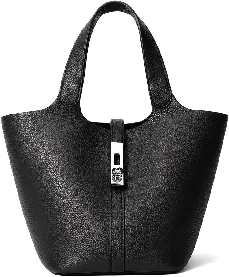 Tote Bag for Women Vegan Leather Bucket Purse for Women Top Handle Handbag Shoulder Bag with Deta... | Amazon (US)