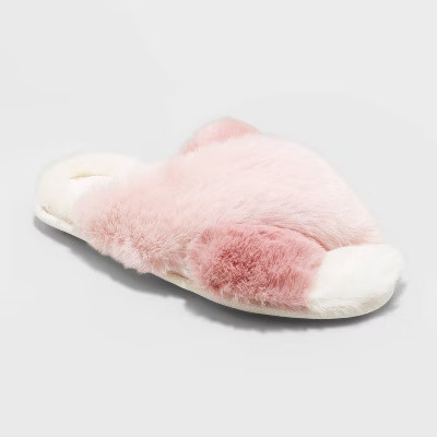 Women's Paris Crossband Fur Slippers - Stars Above™ | Target