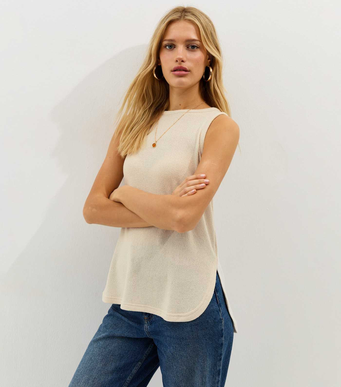 Cream Textured Soft Touch Vest Top | New Look | New Look (UK)