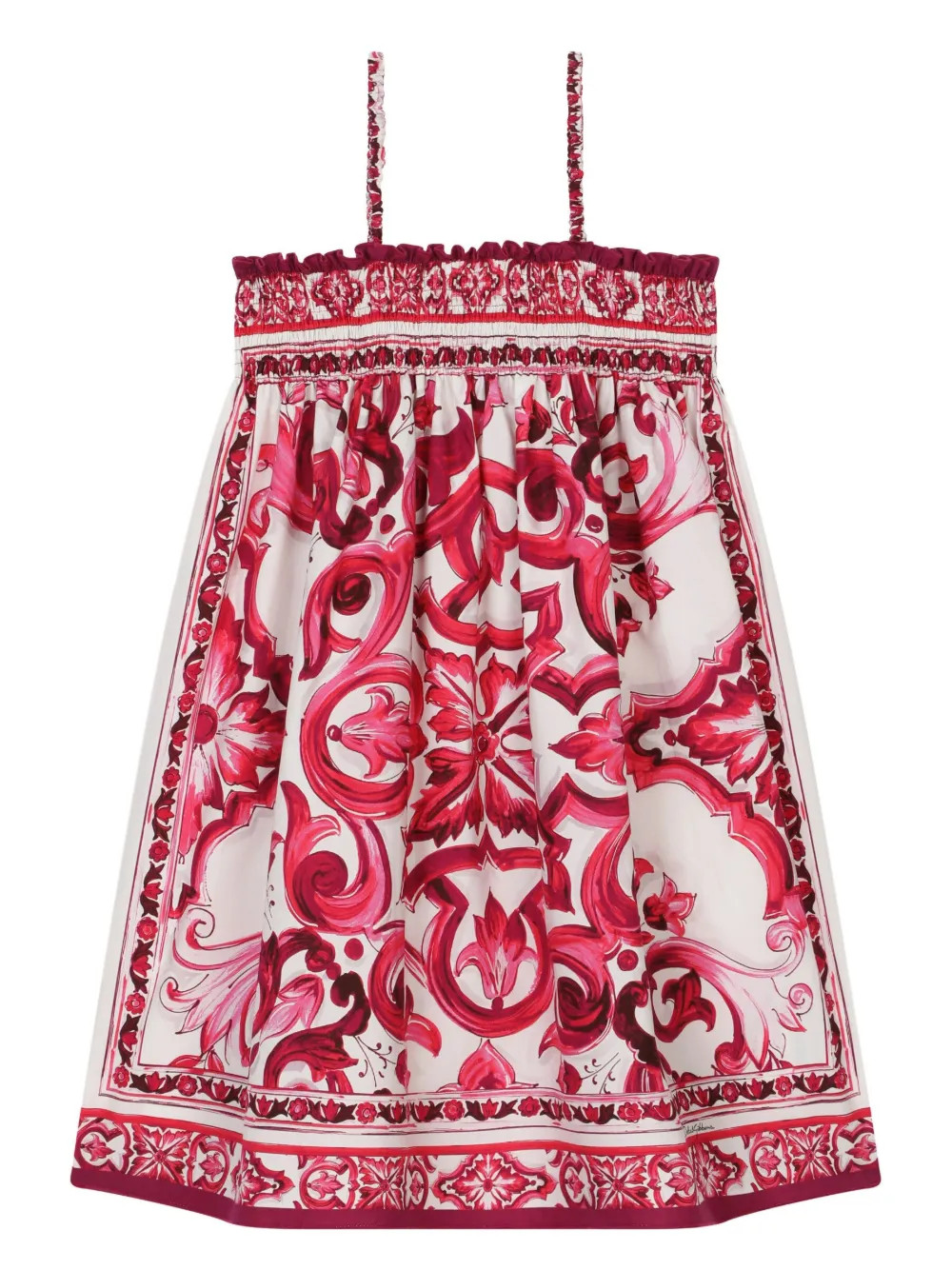 Dolce & Gabbana Kids Majolica-print Sleeveless Dress | White | FARFETCH | Farfetch Global