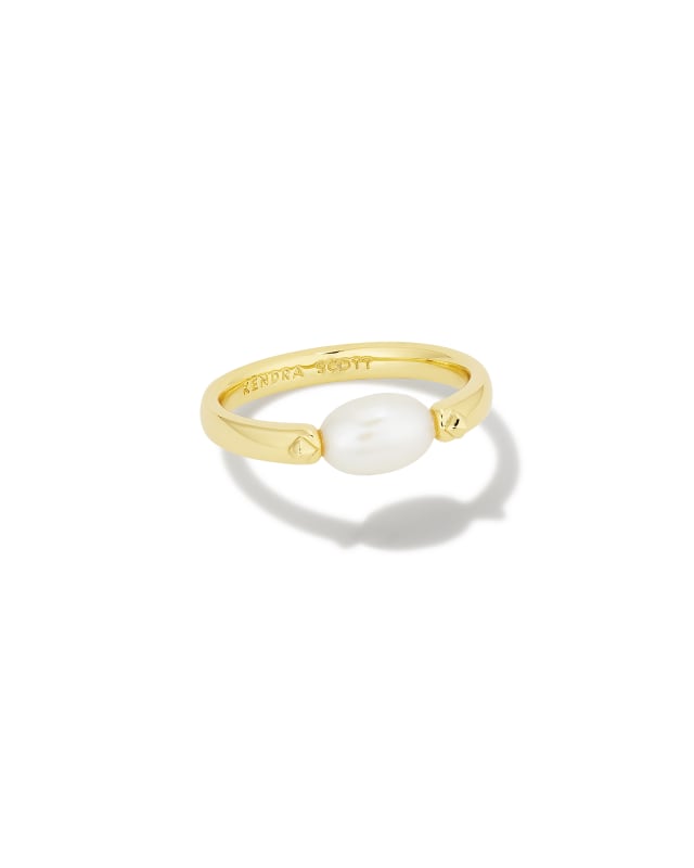 Leighton Gold Pearl Band Ring in White Pearl | Kendra Scott | Kendra Scott