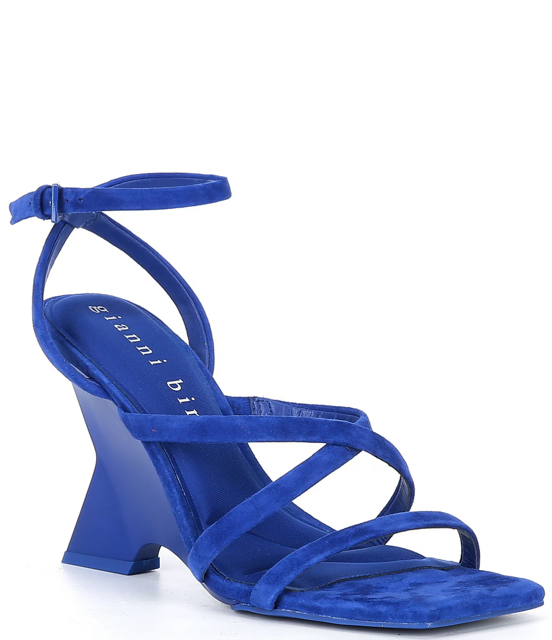 Novah Suede Square Toe Wedge Sandals | Dillard's