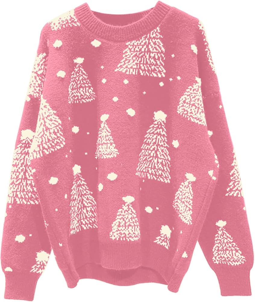 EGELEXY Women Christmas Sweater Funny Christmas Tree Sweater Sweatshirt Long Sleeves Knitted Pull... | Amazon (US)