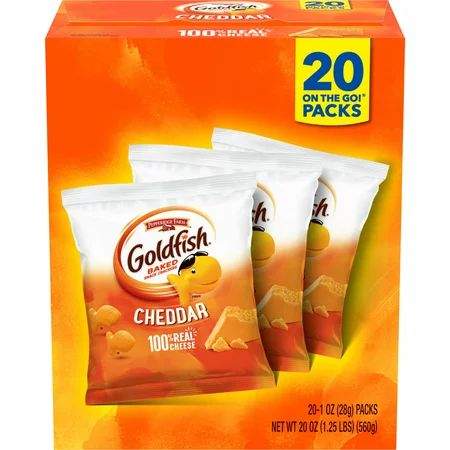 Goldfish Cheddar Crackers, 20oz Multi-pack Box, 20ct 1 oz. Snack Packs | Walmart Online Grocery