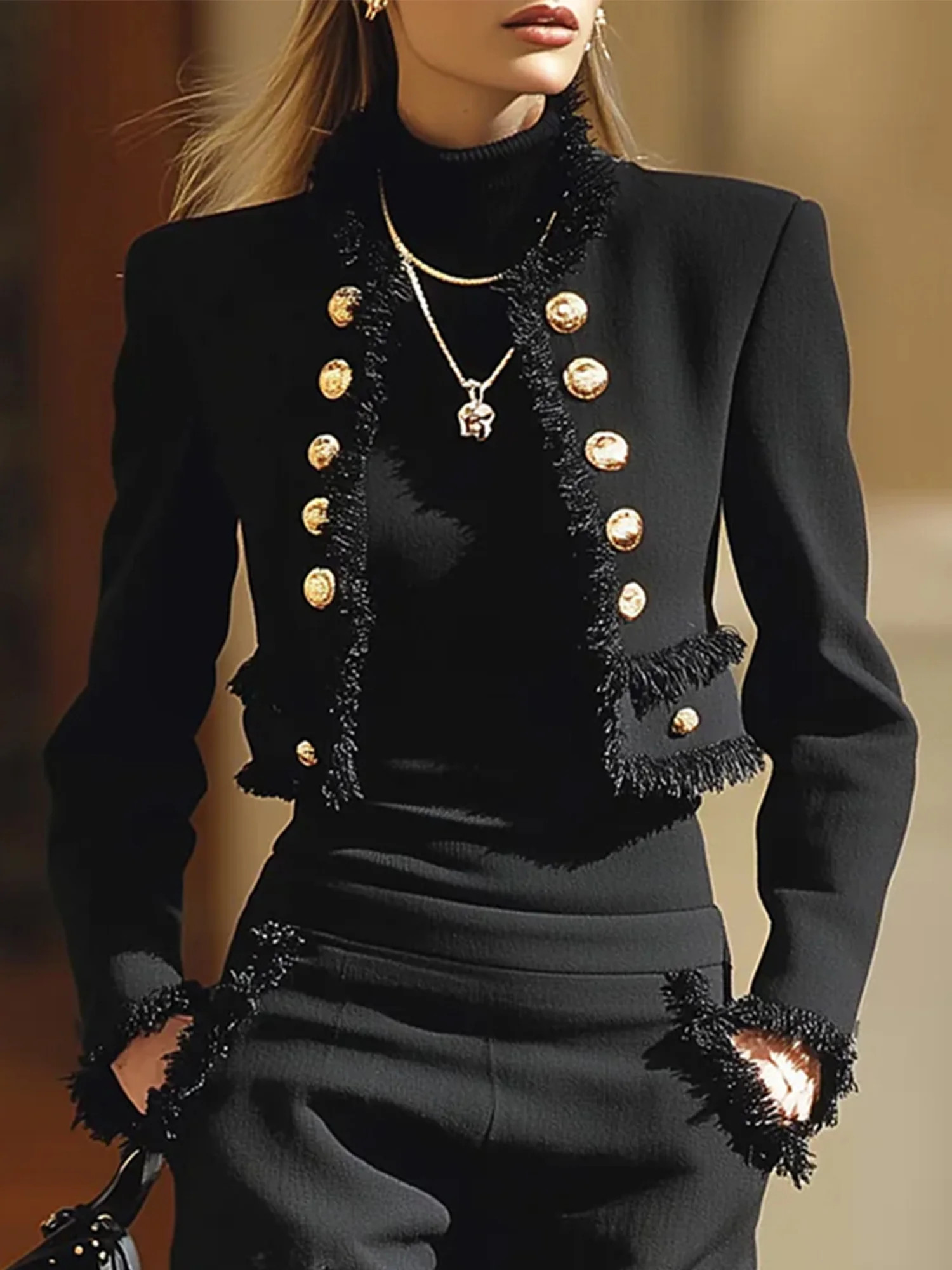 Urban Minimalist Turtleneck Puff Sleeve Sweater | Stylewe