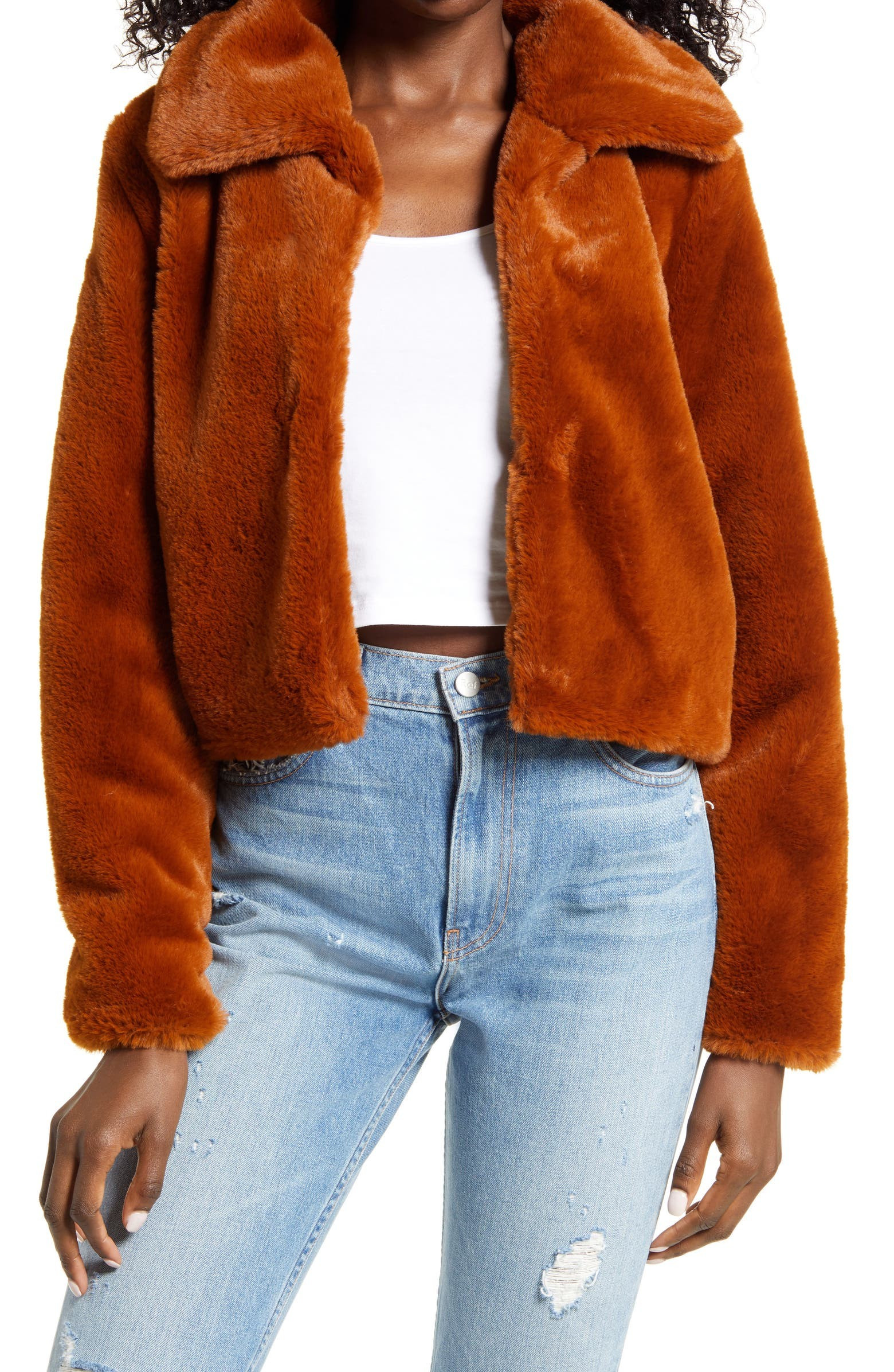 Faux Fur Crop Jacket | Nordstrom