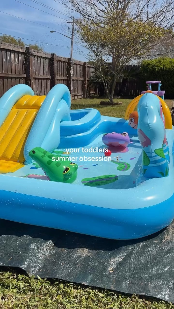 Say “shop” and I’ll send the details! 🩷

We’ll be out here all summer 🌞#toddlerpool #inflatablepool #kiddiepool #toddleractivities #toddlermom