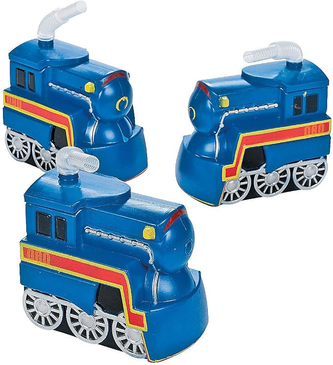 Fun Express Set of 8 Pieces Train Engine Shaped Cup with Straw, Each Holds 12 oz, BPA Free Plasti... | Amazon (US)