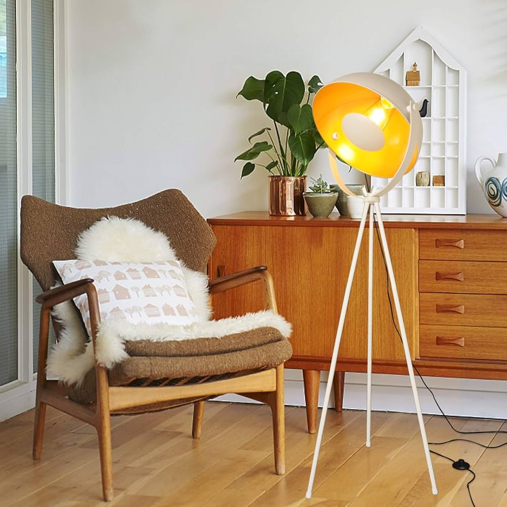 Modern White Satellite Standing Tripod Floor Lamp - Vintage Adjustable LED Tall Table Light Fixtu... | Amazon (US)