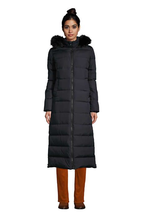 Women's Winter Maxi Long Down Coat with Hood | Lands' End (US)