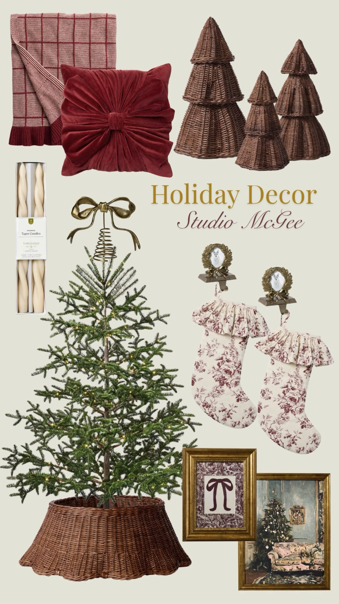 Studio McGee’s holiday home decor collection is here! Grab your favorites while you can! Stockings, artwork, candlesticks, candle, coffee mug, cedar, pine, wreath, garland, bells, christmas tree, throw blanket, pillow, houses, holiday gift, gift list#LTKhome 

#LTKSeasonal #LTKHoliday #LTKHome