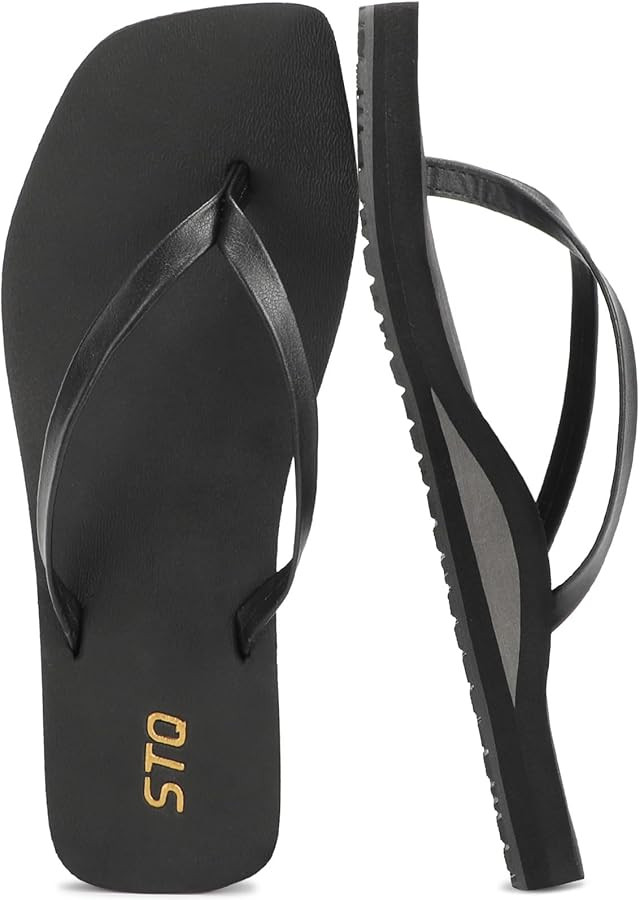 STQ Women's Square Toe Flip Flops Orthopedic Beach Sandals Summer Arch Support Comfortable Casual... | Amazon (US)
