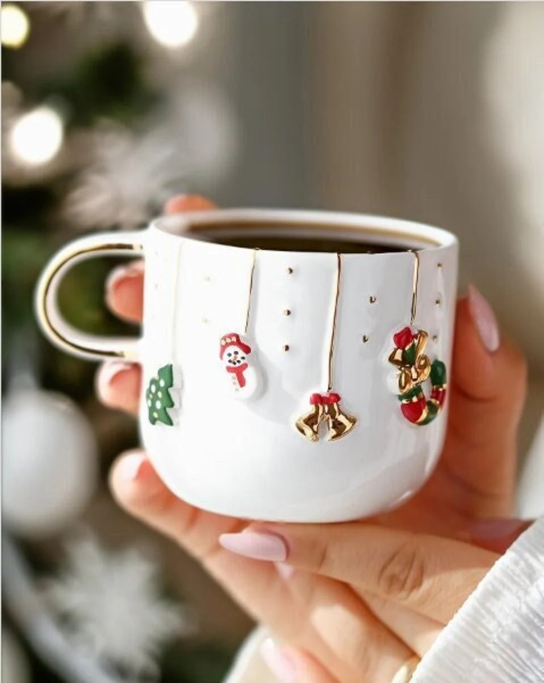 24k Gold Christmas Mug, Santa Mug, Christmas Coffee Mug, Christmas, Handmade Christmas Mug, Chris... | Etsy (US)