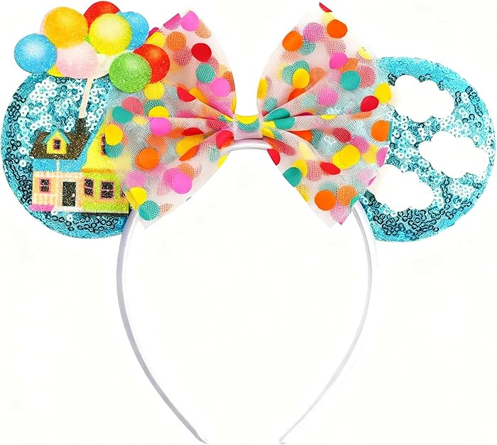 Mouse Ears\uff0cBlue Balloon Hut Sequin Ears Headband for Adults and Other Lovely Users,Cute Head... | Amazon (US)