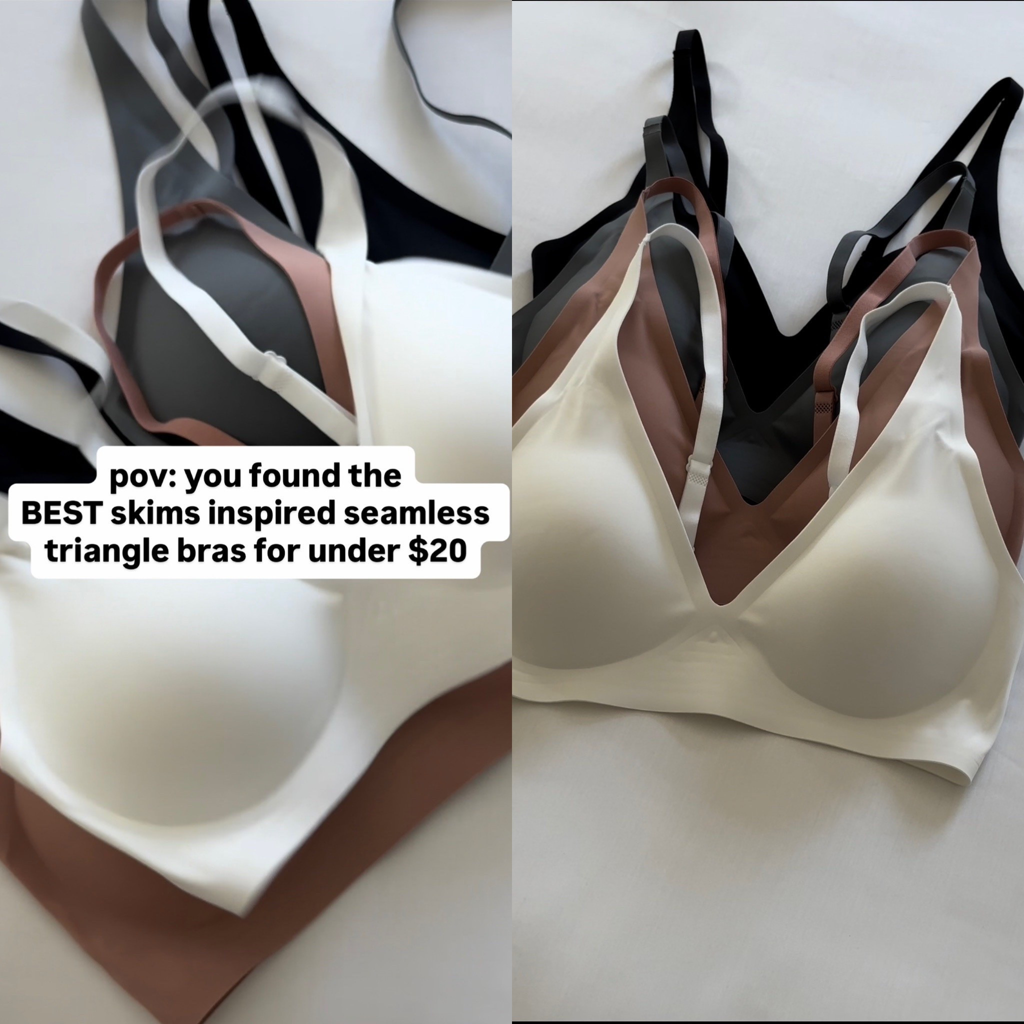 Scroll to shop! The comfiest seamless triangle bras! Follow for more finds! Xo!

#LTKgrwm #LTKdayinmylife #LTKootd