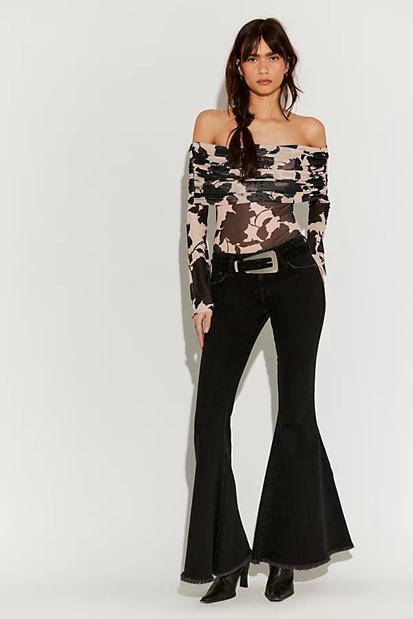 AFRM Maxine Off-The-Shoulder Mesh Bodysuit | Free People (Global - UK&FR Excluded)