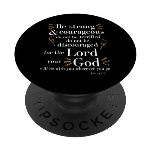 Bible Verse Joshua 1:9 Scripture Christian Religious PopSockets Adhesive PopGrip | Amazon (US)
