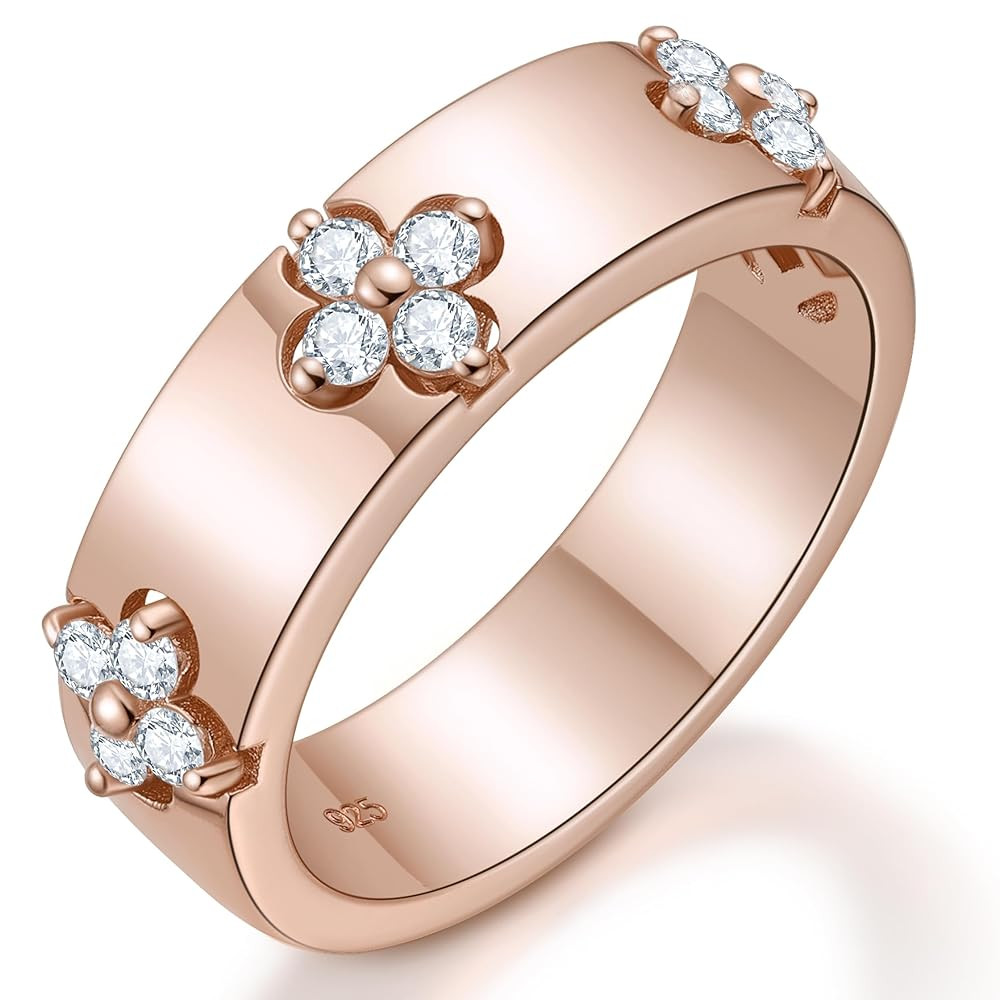 Clover Moissanite Rings for Women Gifts,Premium Moissanite(D Color VVS1 Clarity 3EX Cut), 925 Ste... | Amazon (US)