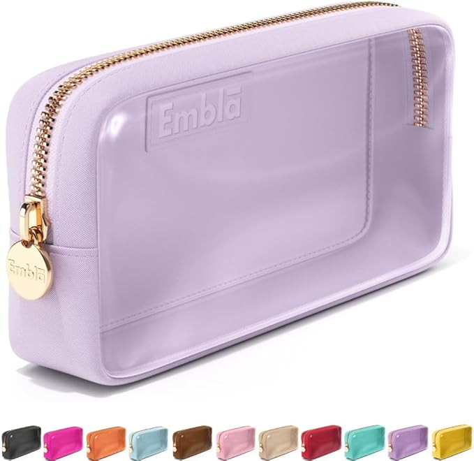 Embla Clear Cosmetic Bag Makeup Case, Clear Zipper Make Up Pouch and Toiletry Travel Tote, Cute S... | Amazon (US)