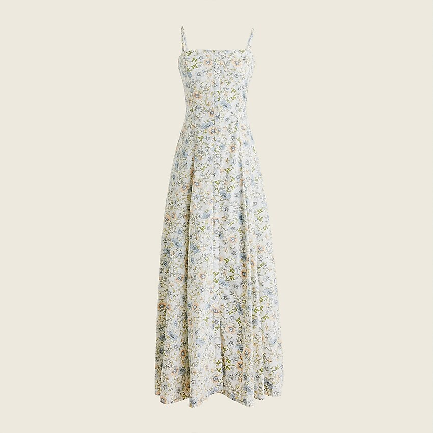 J.Crew: Button-down Cotton Poplin Dress In Floral Vines For Women | J. Crew US