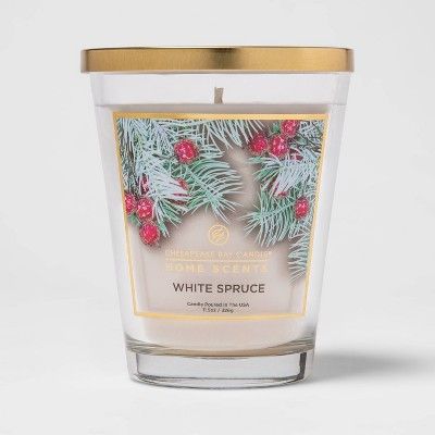 11.5oz Lidded Glass Jar White Spruce Candle - Home Scents By Chesapeake Bay Candle | Target