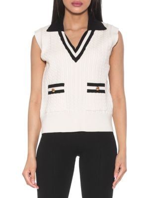 Alexia Admor Michelle Cable Knit Vest on SALE | Saks OFF 5TH | Saks Fifth Avenue OFF 5TH