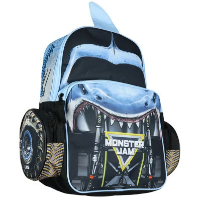 Intimo Monster Jam Backpack Megalodon Predator Truck Grill Laptop Tech Travel Daypack Multicolored | Target